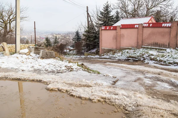 Janvier 2021 Balti Beltsy Moldova Mauvaises Routes Hiver Éditorial Illustratif — Photo