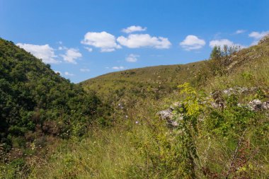 Doğu Avrupa 'nın dağlık doğası. Metin veya yazıtlar için kopyalama alanı olan arkaplan