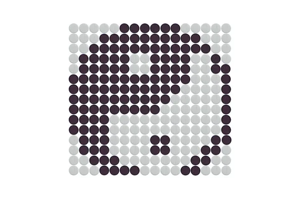 Yin Yang Znak Wykonany Białych Klasycznych Pigułek Medycznych Ryzykiem Czarnych — Zdjęcie stockowe