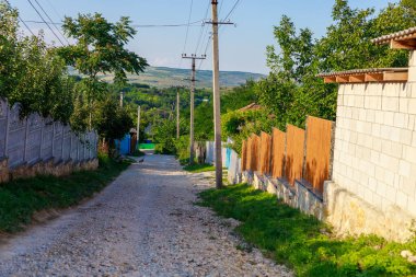 Köy yolu. Metin veya yazıtlar için kopyalama alanı olan arkaplan.