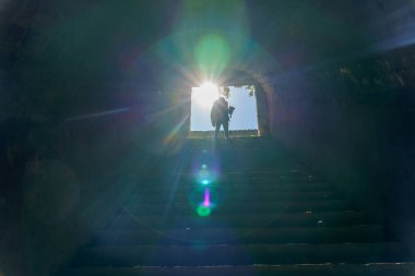 Antika mahzen ya da bodrum. Metin veya harf için kopyalama alanı olan arkaplan