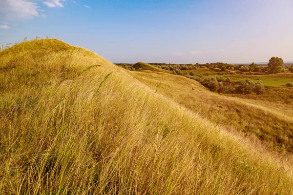 Stock image The hilly nature of Eastern Europe. Background with copy space for text or inscriptions, toned