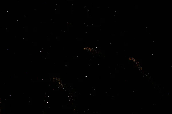 Πυροτεχνήματα Σπινθήρες Μαύρο Ουρανό Φόντο Αντίγραφο Χώρο Για Κείμενο Επιγραφές — Φωτογραφία Αρχείου