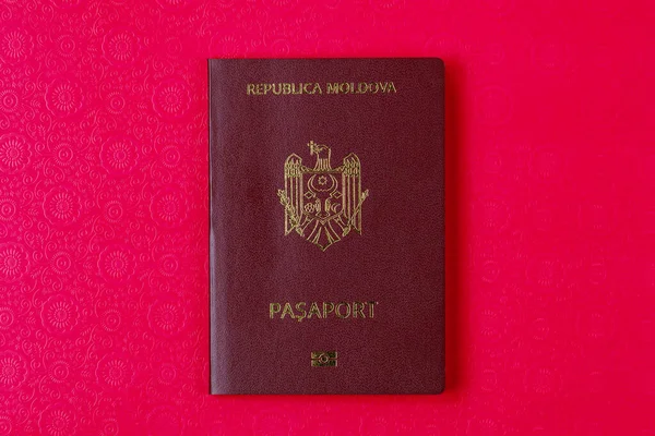 Modern Foreign Passport Citizen Republic Moldova Background Copy Space Text — Stock Photo, Image