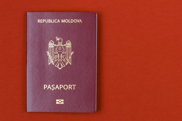 Passaporto Straniero Moderno Cittadino Della Repubblica Moldova Sfondo Con Spazio — Foto Stock