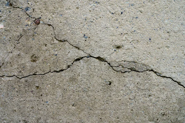 裂缝混凝土板 墙是用水泥做的 有裂缝 房屋地基维修 纹理表面或背景 — 图库照片