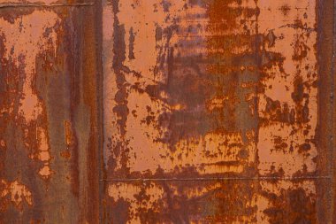Rusty metal wall of anti-nuclear bunker. Texture background or backdrop for design