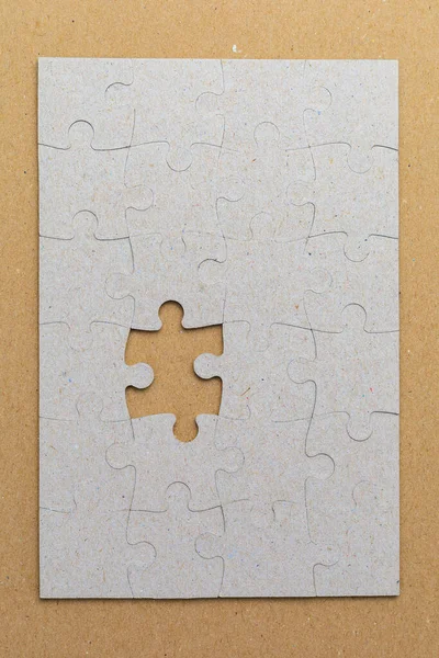 Puzzle Senza Elemento Copia Spazio Testo Iscrizione Immagine Verticale — Foto Stock