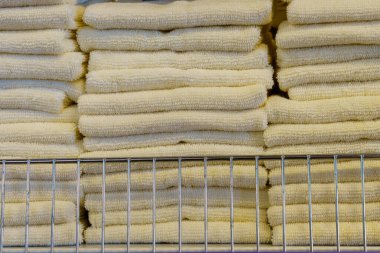 Terry face towels. Background with copy space for text