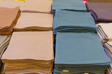 Küçük mutfak havluları. Metin için kopyalama alanı olan arkaplan