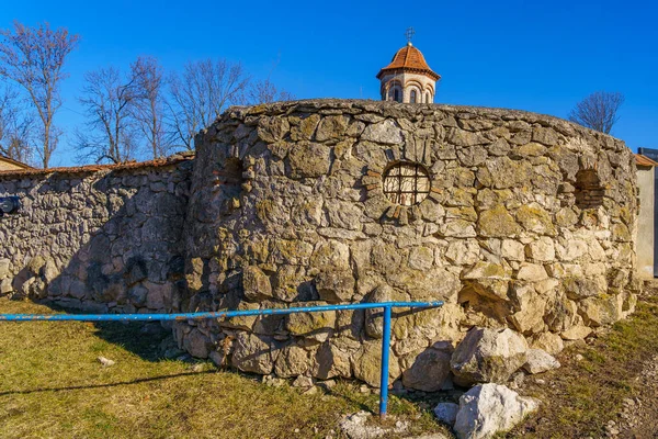 Антикварний Паркан Натурального Каменю Фон Вибірковим Фокусом Пробілом Копіювання Тексту — стокове фото