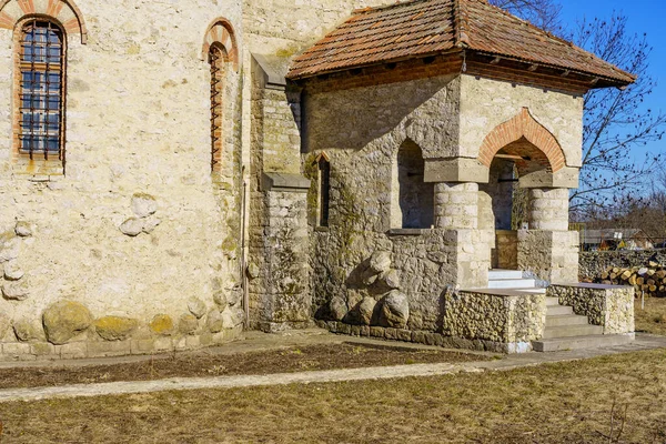 Porch Stone Old Building Classical Architecture Background Selective Focus Copy —  Fotos de Stock