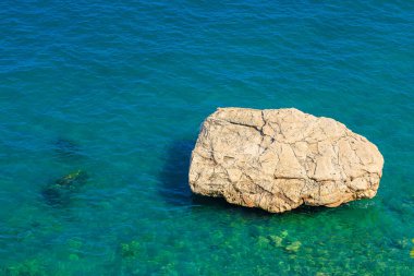 Çok güzel bir zemin ya da deniz suyunun kayalık bir kıyısı ve seçici bir odağı var..