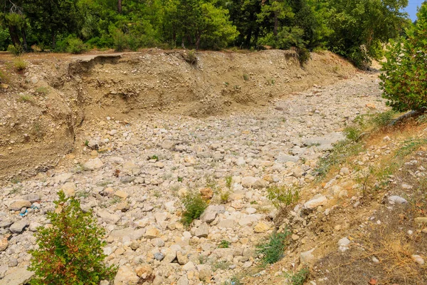 Rio Seco Riacho Seco Fluxo Drenagem Para Precipitação Derretimento Neve — Fotografia de Stock