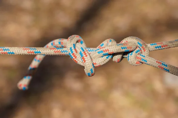 Tourist Knot Rope Background Copy Space Text — Stockfoto