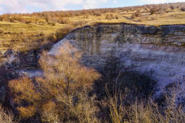 Rocky wilderness. Background or backdrop with selective focus and copy space for text