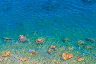 Çok güzel bir zemin ya da deniz suyunun kayalık bir kıyısı ve seçici bir odağı var..