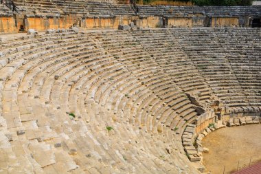Greco-Roman amphitheater in Demre formerly Kale in Turkey in the province of Antalya of the ancient city of Myra, one of the main centers of Lycia. Grandiose antique buildings of the second century