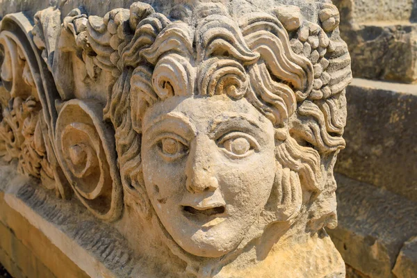 Starożytne Rzeźby Ruinach Akropolu Demre Były Kale Turcji Prowincji Antalya — Zdjęcie stockowe