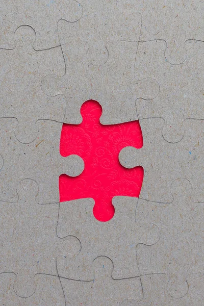 Puzzle Senza Elemento Copia Spazio Testo Iscrizione Immagine Verticale — Foto Stock