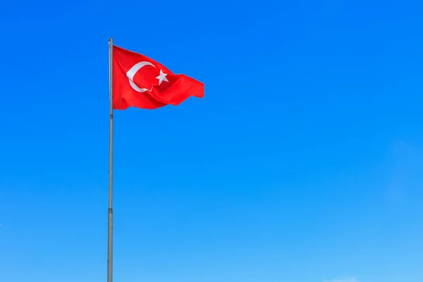Turkish Flag Sky Official Name State Republic Turkey Capital Ankara — Stock Photo, Image