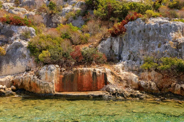 Ruins Sunken Ancient City Island Kekova Another Name Karavola Lycian — 스톡 사진