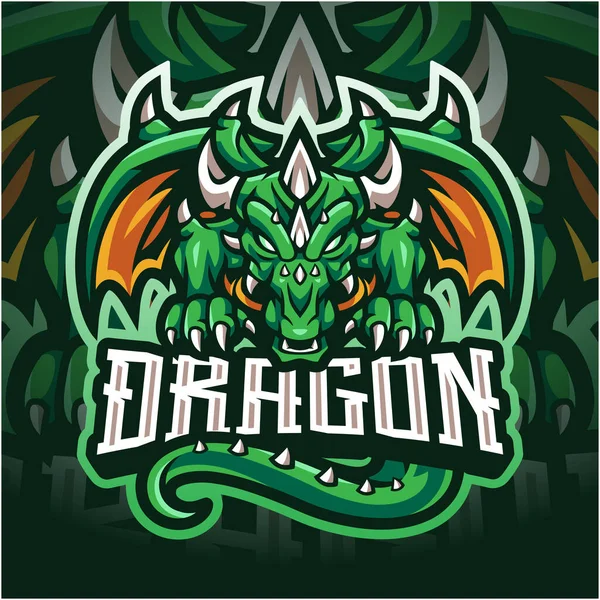 Дизайн Логотипа Талисмана Dragon Esport — стоковый вектор