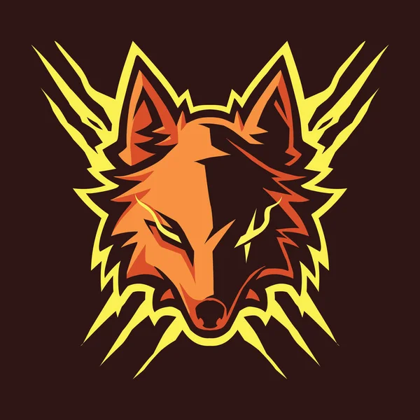 Wolf Head Esport Maskottchen Logo — Stockvektor