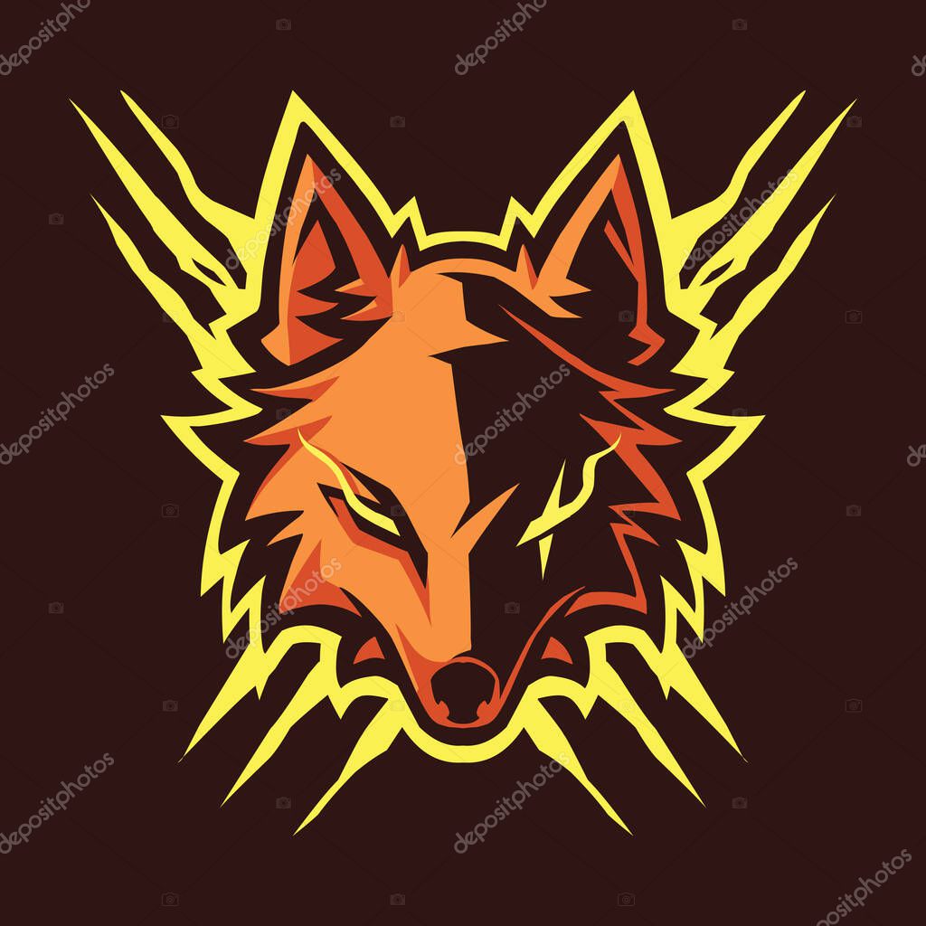 Wolf head esport mascot logo