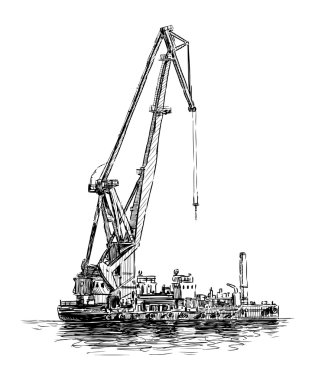 Harbor crane clipart