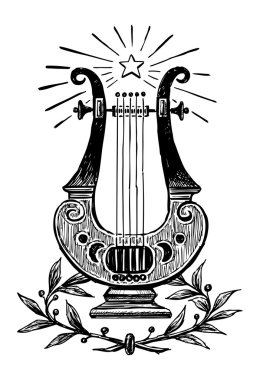 Lyre sketch clipart