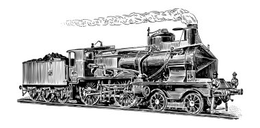Old steam locomotive clipart