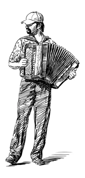 Accordéon joueur — Image vectorielle