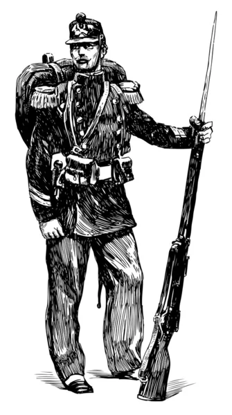 Soldado antiguo — Vector de stock