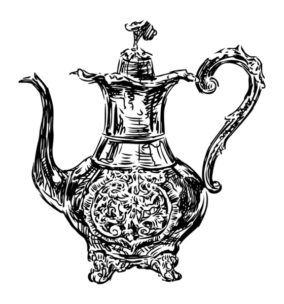 Cafetière antique — Image vectorielle