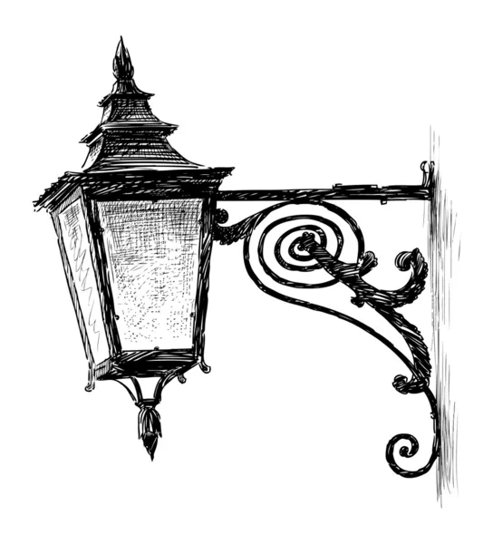Antik utcai lámpa — Stock Vector