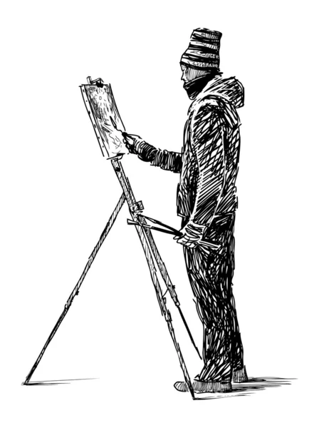 Artiste en plein air — Image vectorielle