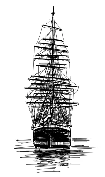 Stort segelfartyg — Stock vektor