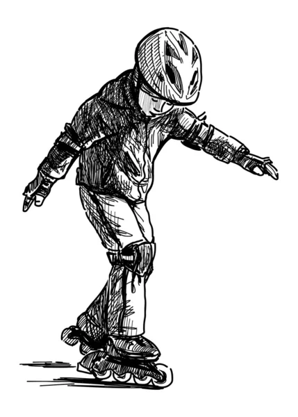 Boy on roller skates — Stock Vector