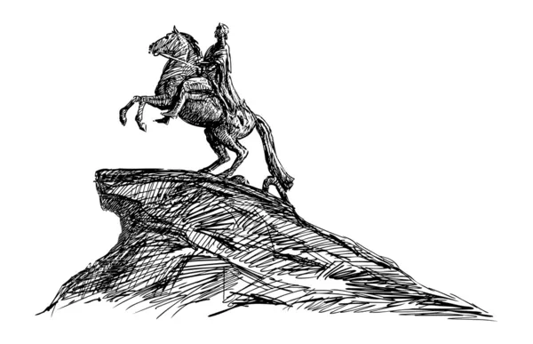 Cavalier en bronze — Image vectorielle