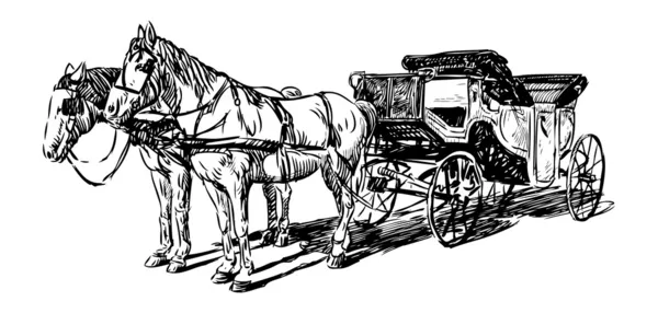 Transporte com cavalos — Vetor de Stock