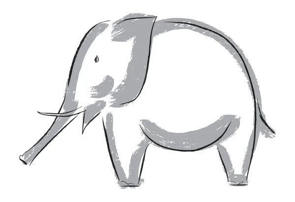 Рисованный слон — стоковый вектор