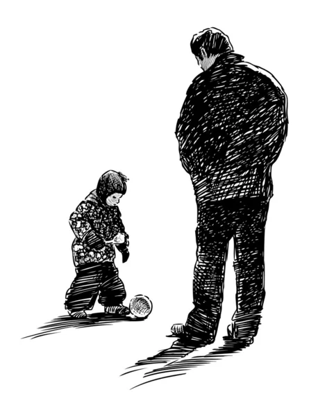 Père et fils — Image vectorielle