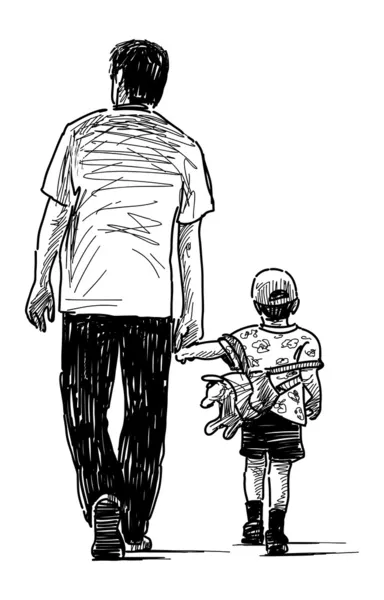 Père avec fils — Image vectorielle