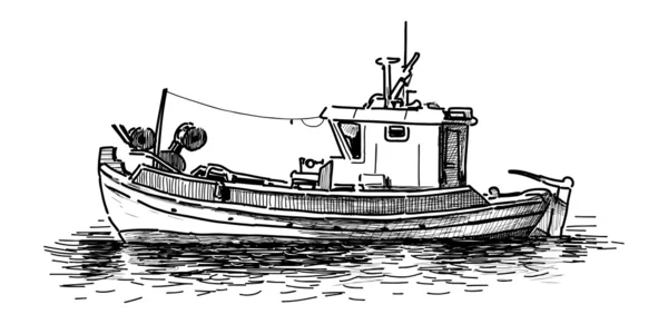 Barco de pesca — Vetor de Stock