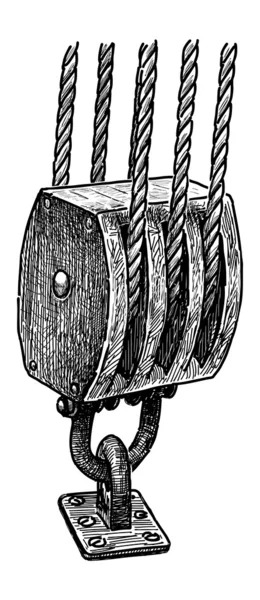 Fragment of ship rigging — Stock Vector