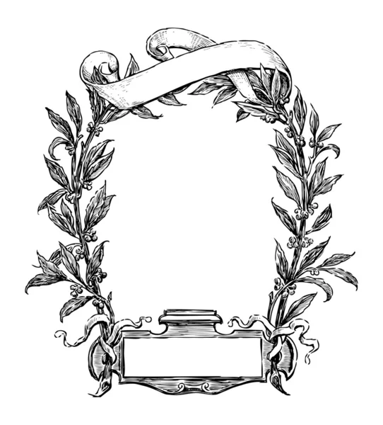 Frame van laurel en lint — Stockvector