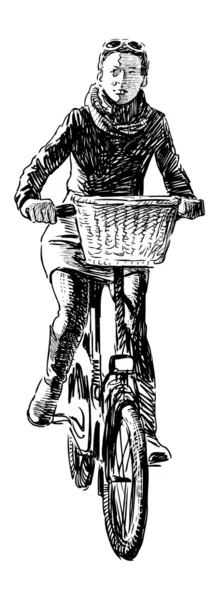 Fille sur vélo — Image vectorielle