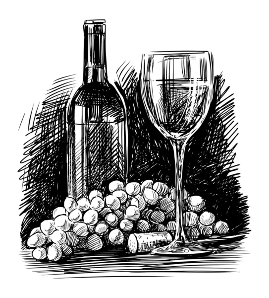 Vino d'uva — Vettoriale Stock