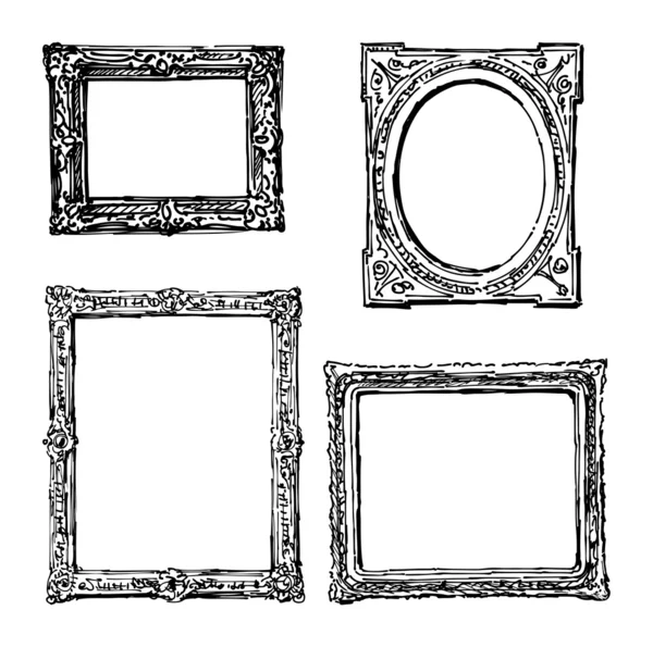 Vintage drawn frames — Stock Vector